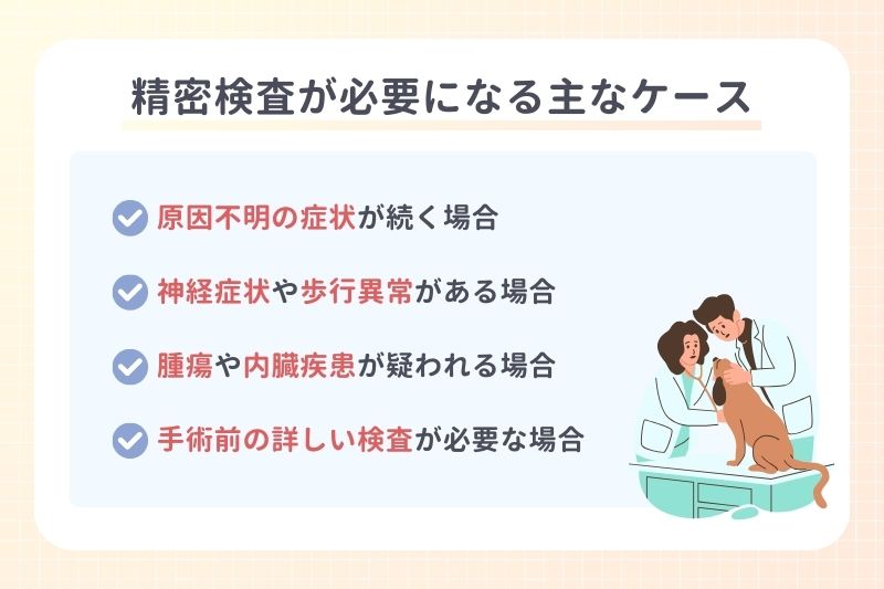 精密検査が必要になる主なケース