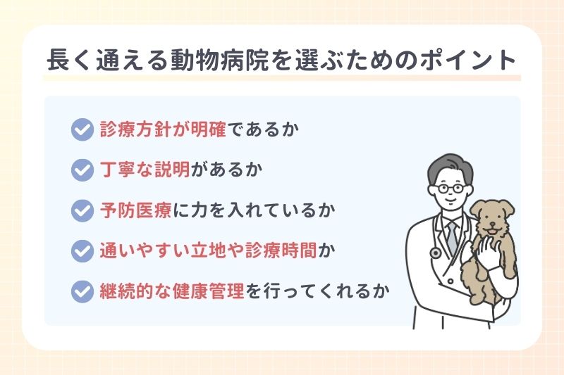 長く通える動物病院を選ぶためのポイント